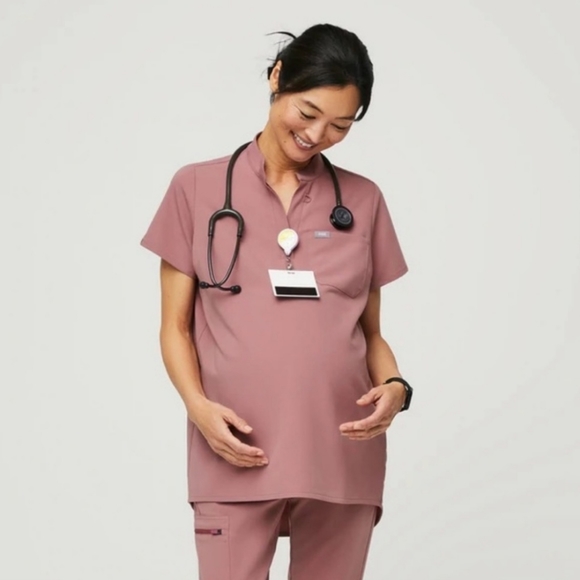 Figs Tops - FIGS NWT Women's Limited Edition Mineral Mauve Kitale Maternity Scrub Top XS